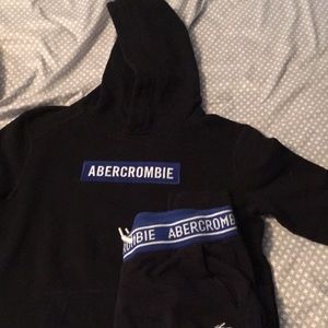 black and blue Abercrombie sweater with hood